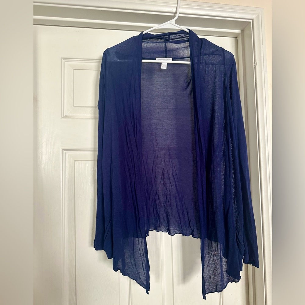 Ambience Apparel Navy long/short cardigan: size M